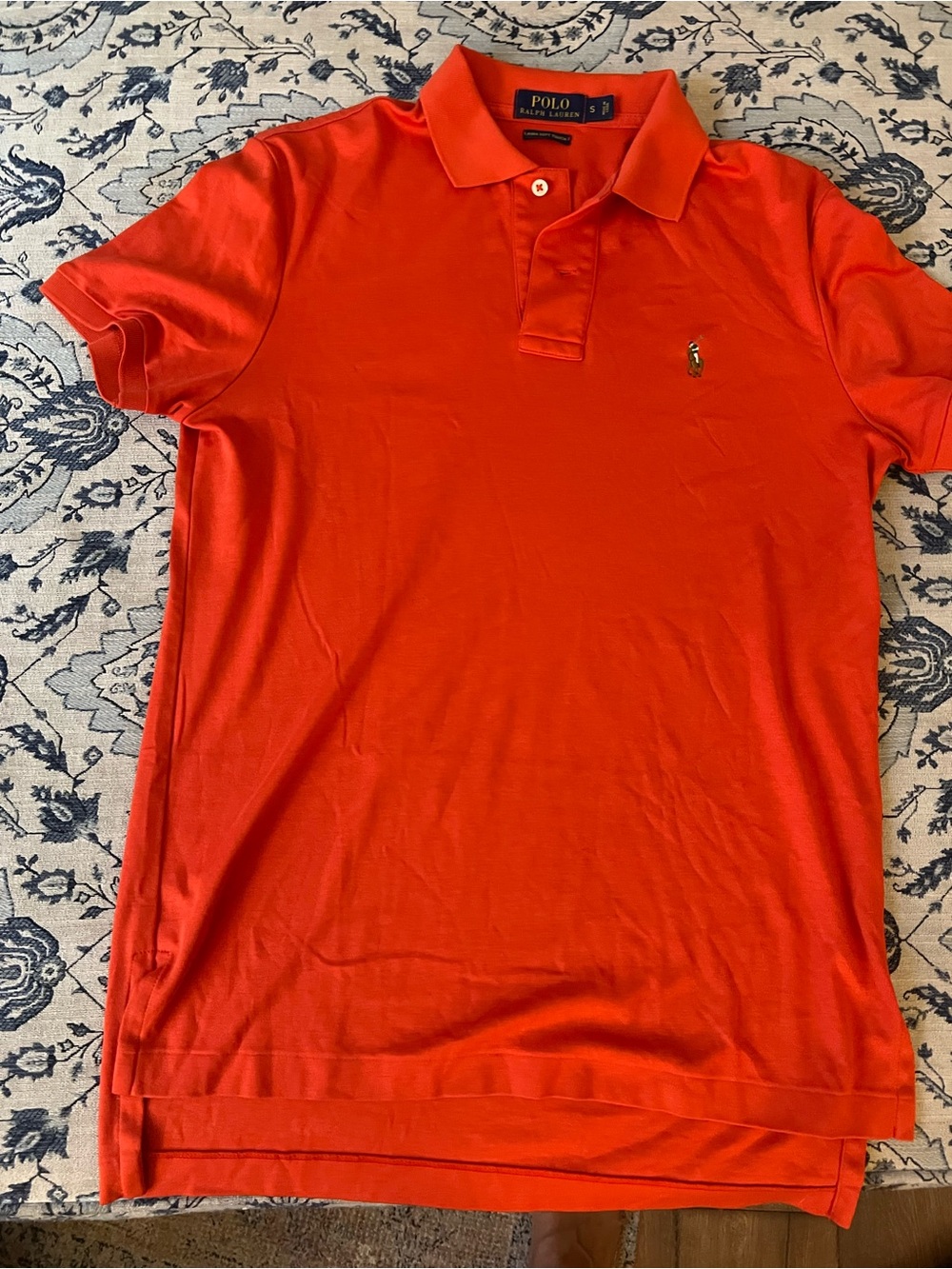 Polo Ralph Lauren Pima Soft Touch orange polo shirt size small